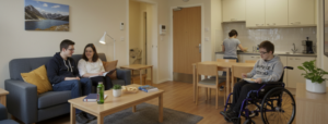 A social environment within a supported living home