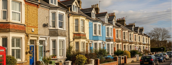 a supported living accomodation in a row of houses in the united kingdom
